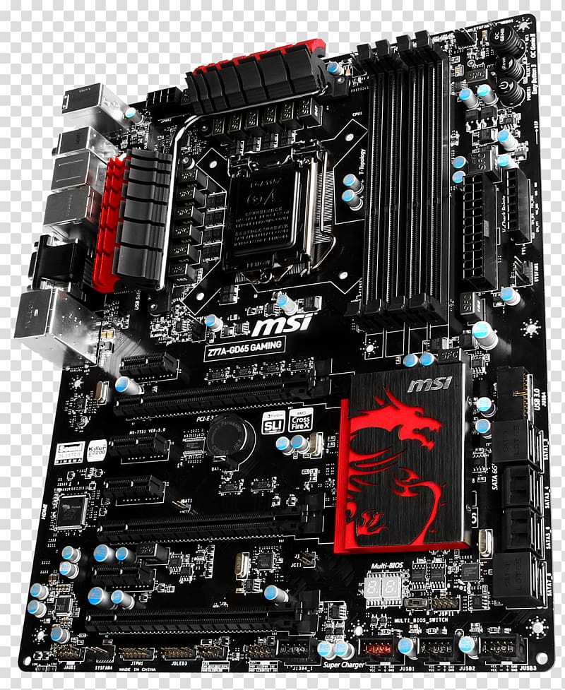 Laptop MSI Motherboard LGA 1155 Gaming computer, motherboard transparent background PNG clipart