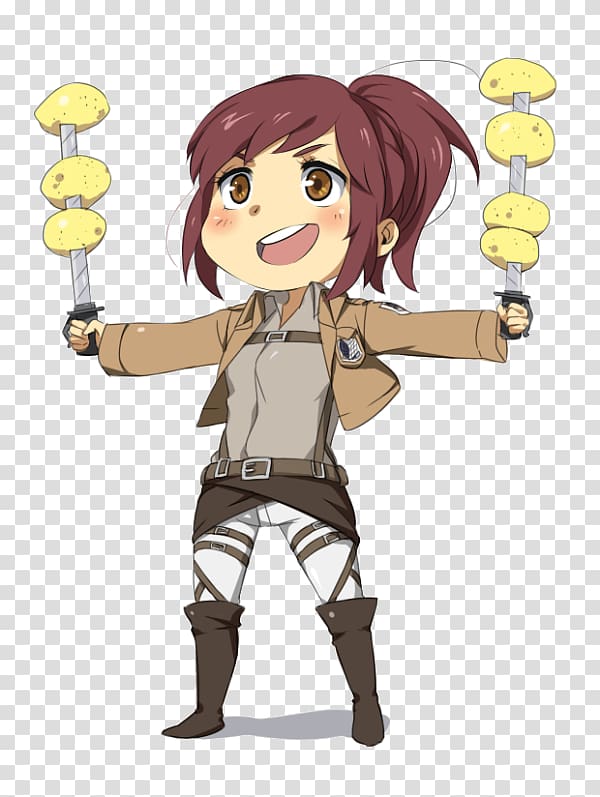 Mikasa Ackerman Chibi Anime Attack on Titan Manga, Chibi transparent background PNG clipart