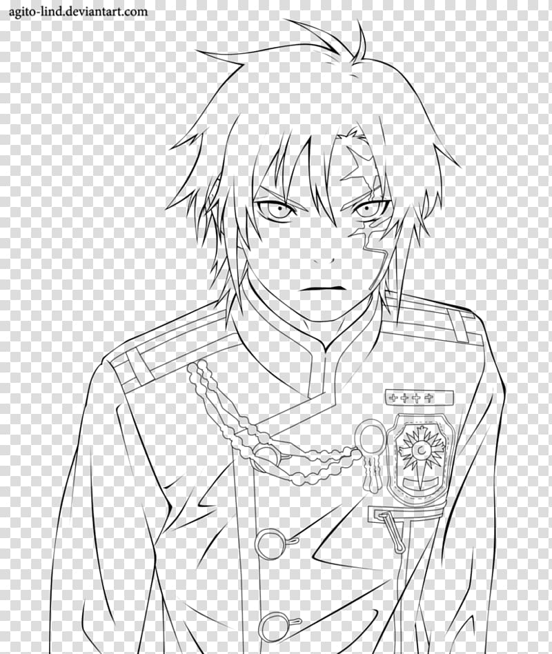 Line art Allen Walker Drawing Coloring book Character, manga transparent background PNG clipart