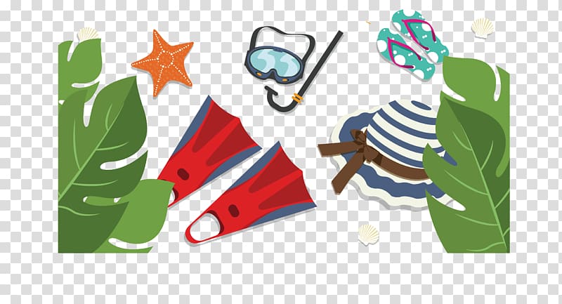 Euclidean Summer Illustration, Swimming equipment diagram transparent background PNG clipart