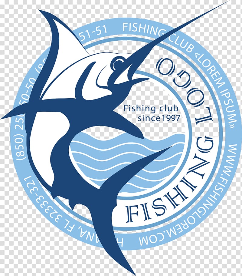 fishing logo, Recreational boat fishing Atlantic blue marlin Logo Angling, Ferocious fish logo material transparent background PNG clipart