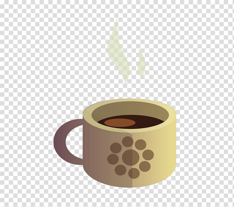 Coffee cup, Painted flat coffee transparent background PNG clipart