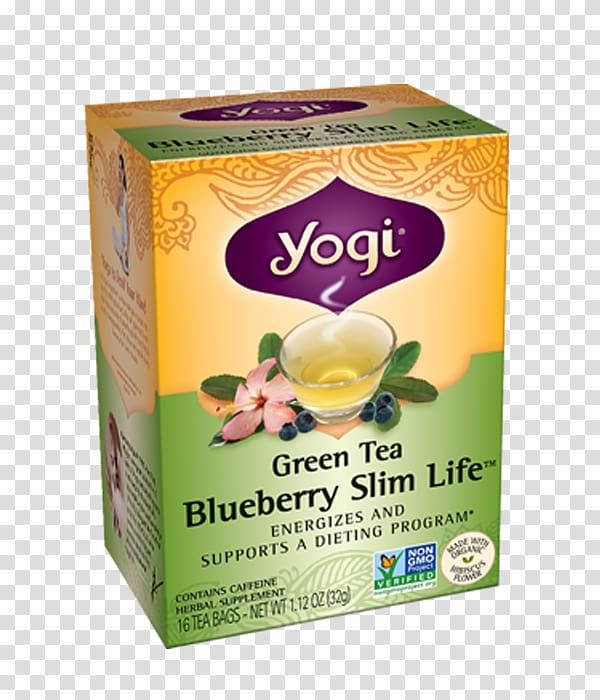 Green tea Kombucha Yogi Tea Tea bag, Blueberry Tea transparent background PNG clipart