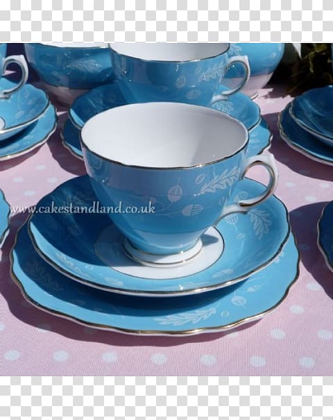 Coffee cup Porcelain Saucer Ceramic Pottery, blue and white porcelain plate transparent background PNG clipart