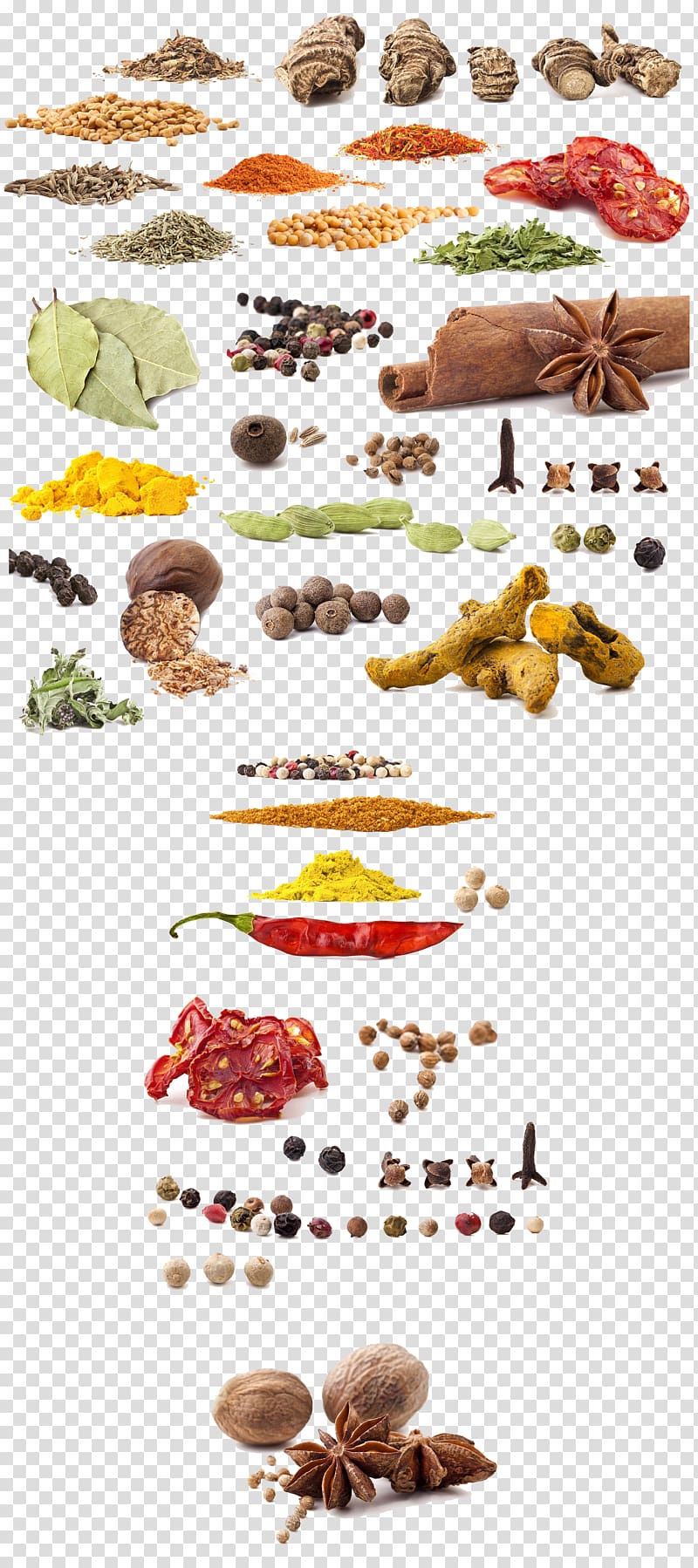 various spices transparent background PNG clipart