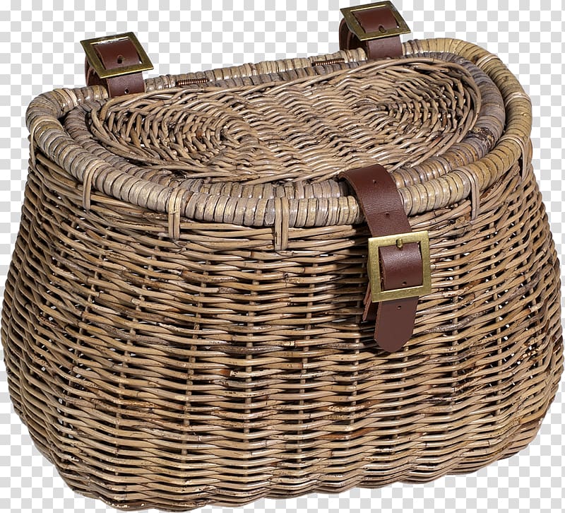 wicker bicycle basket with lid