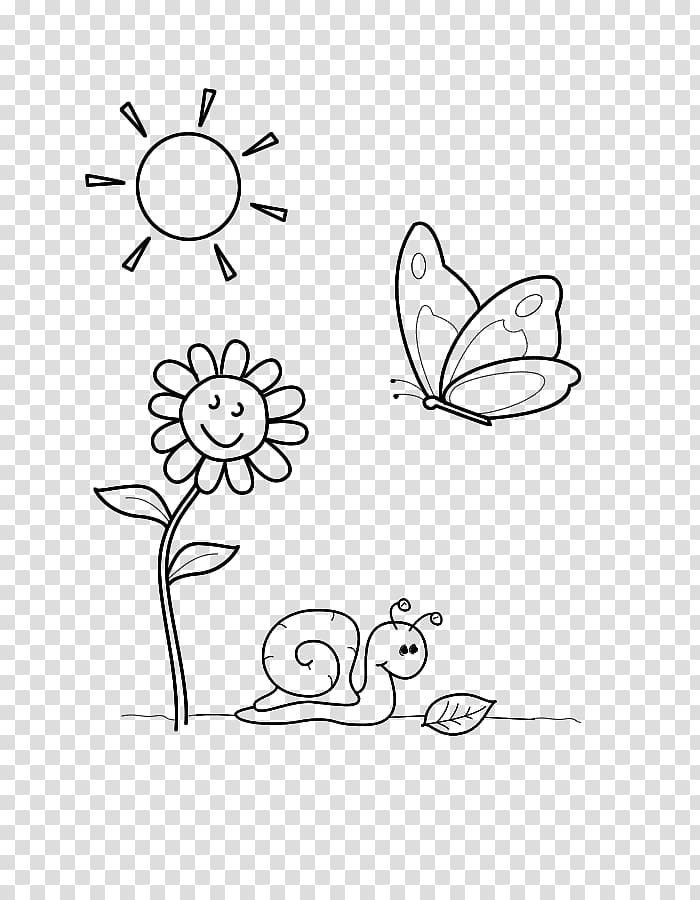 Drawing Kleurplaat Spring Child Coloring book, Oud transparent background PNG clipart