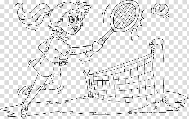 Tennis Girl Coloring book Racket Sport, Tennis girl transparent background PNG clipart