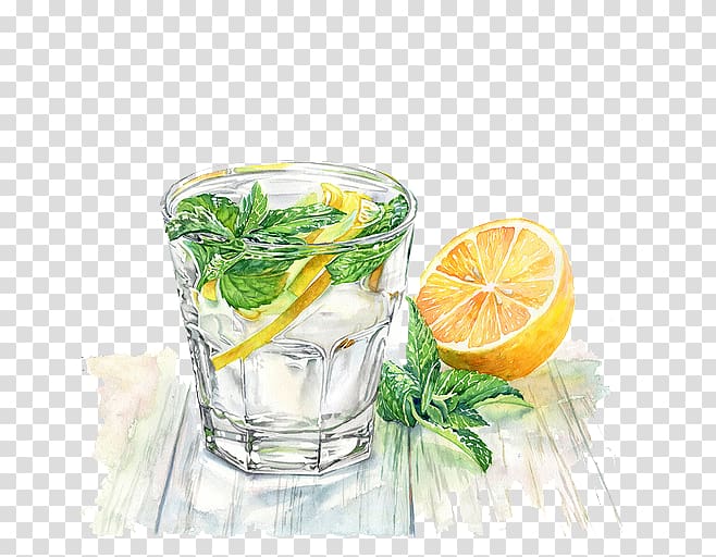 sliced yellow lemon , Juice Carbonated drink Painting Food, Lemonade transparent background PNG clipart