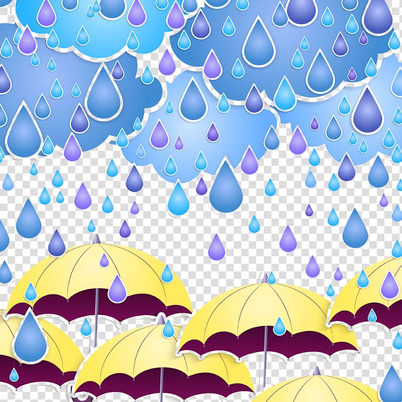 Rain Cartoon , The umbrella in the rain transparent background PNG clipart