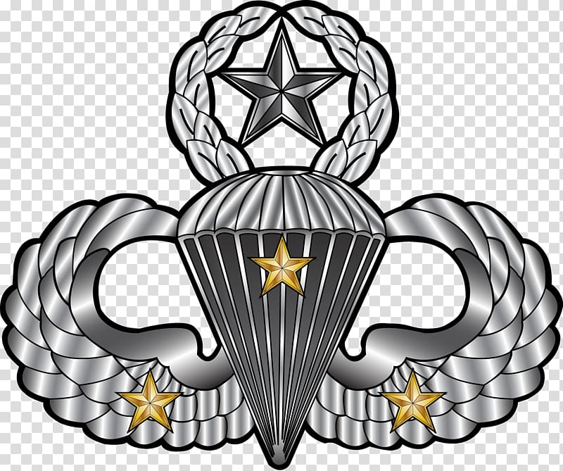 United States Army Airborne School Parachutist Badge Airborne forces Paratrooper Jumpmaster, army transparent background PNG clipart
