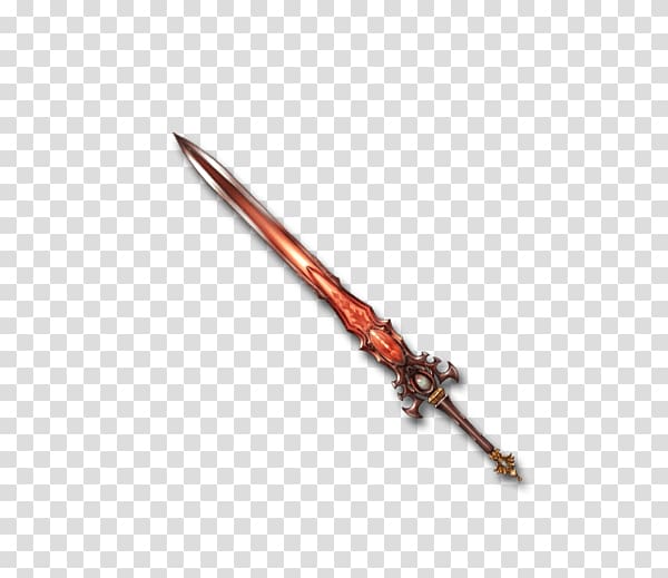 Granblue Fantasy Flaming sword Melee weapon, Orange sword transparent background PNG clipart
