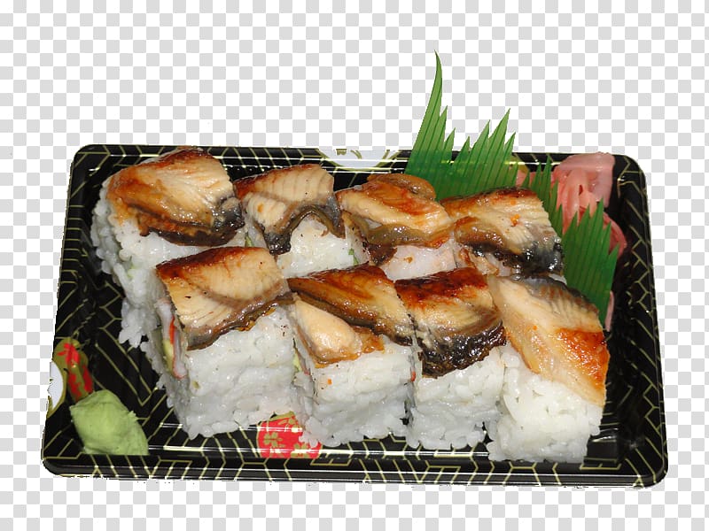 Onigiri California roll Gimbap Unagi Sushi, sushi transparent background PNG clipart