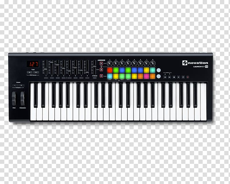 Computer keyboard Novation Launchkey 49 MKII Novation Launchkey 61 MKII Novation Digital Music Systems MIDI Controllers, Usb Gamepad transparent background PNG clipart
