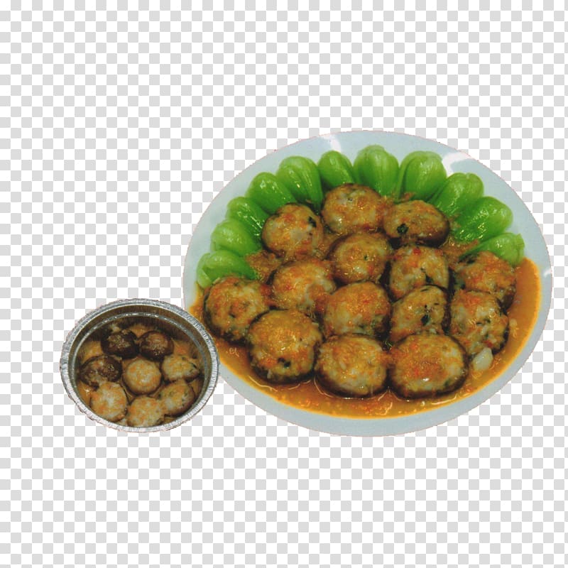 Pakora Meatball Vegetarian cuisine Steaming, Steamed pork with rice flour pill transparent background PNG clipart