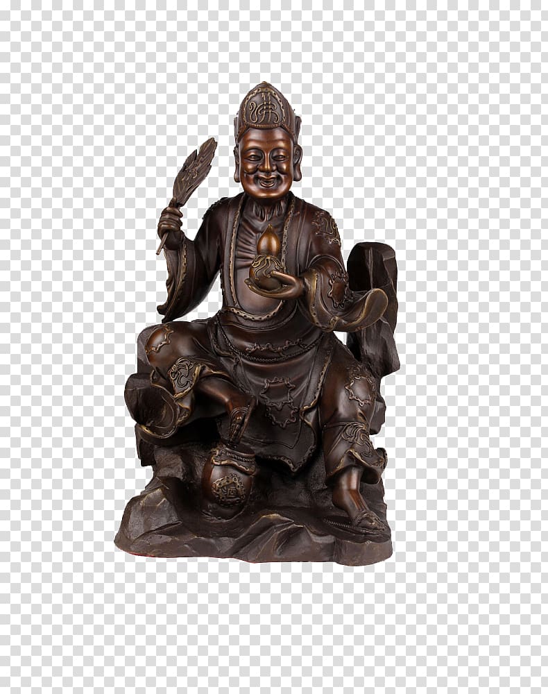 Copper Statue Sculpture Tmall, Jigong Living Buddha transparent background PNG clipart