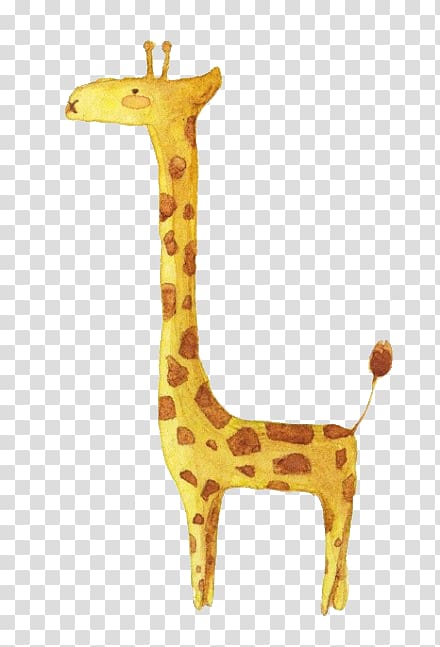 Giraffe Illustrator Watercolor painting Illustration, Cartoon pink puppet element,Lovely hand-painted cartoon deer transparent background PNG clipart