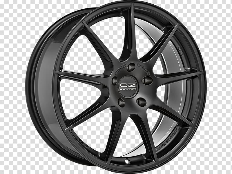 OZ Group Alloy wheel Tire Car, black matt transparent background PNG clipart