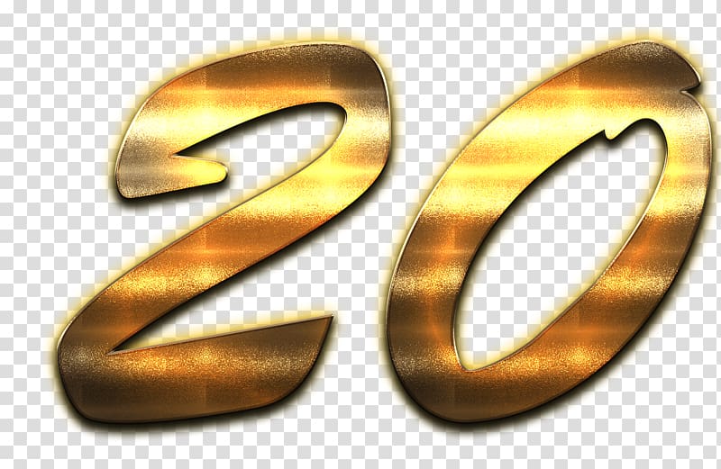 Gold , Number 20 transparent background PNG clipart