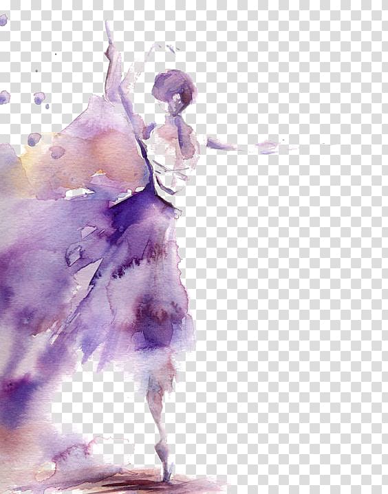 ballerina , Watercolor painting Ballet Dancer Art, Watercolor Ballet transparent background PNG clipart