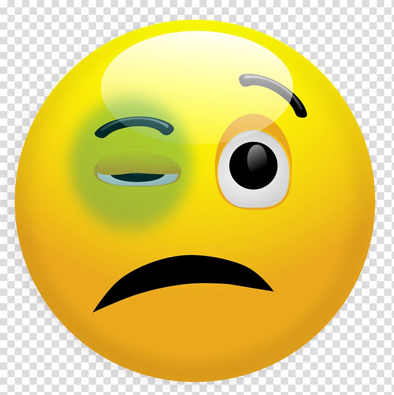 emoji with black eyed, Black eye Bruise Smiley , Sick Smiley transparent background PNG clipart