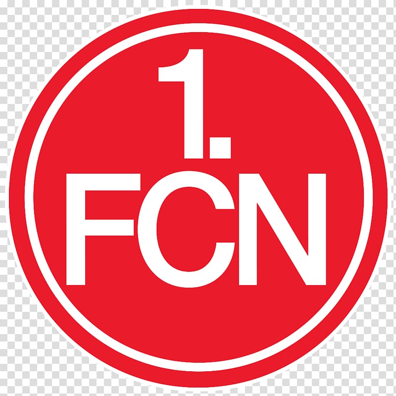 red and white 1. FCN sign, Nuremberg Logo transparent background PNG clipart