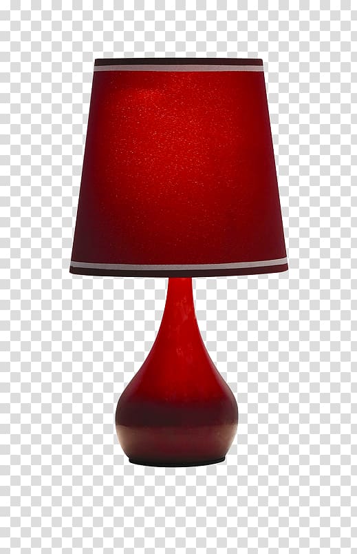 Bedside Tables Lighting Lamp Shades Light fixture, red material transparent background PNG clipart