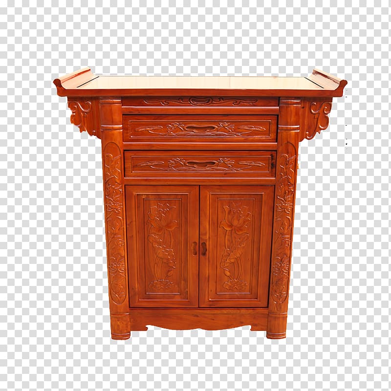 Wood Taiwan Nightstand, Elm Buddha table transparent background PNG clipart