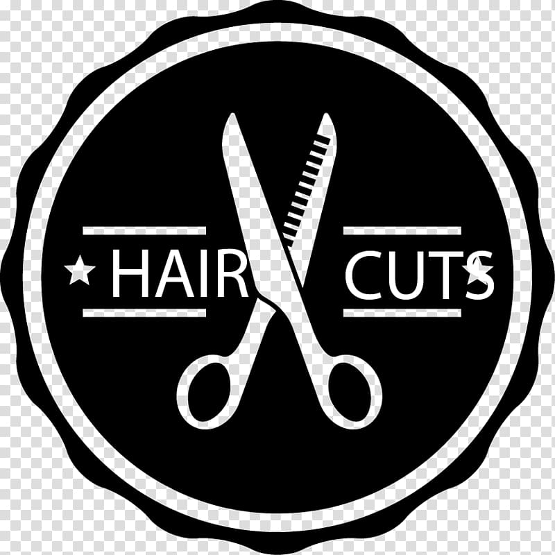 Barber ArtMax Studio Hairdresser Capelli, Black hair salon tag material transparent background PNG clipart