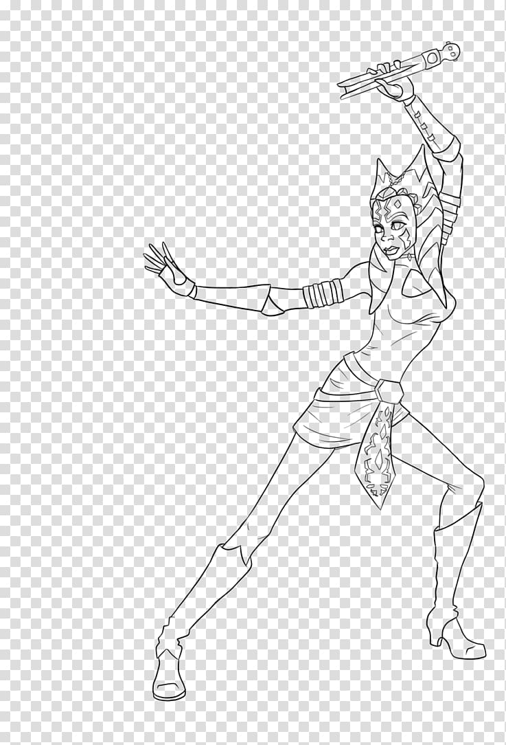 Human leg Drawing Line art Sketch, Meet Ahsoka Tano transparent background PNG clipart