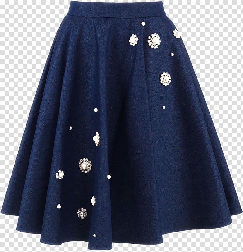 Denim skirt A-line Clothing, flowers skirt transparent background PNG clipart