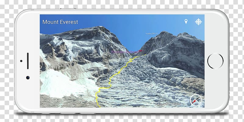 Smartphone Mount Everest Mountain Earth Three-dimensional space, Mount Everest transparent background PNG clipart