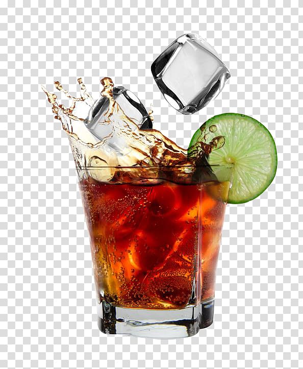Shot glass filled with liquid illustration, Rum and Coke Coca-Cola  Cocktail, drink transparent background PNG clipart