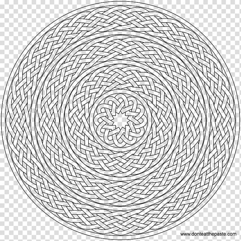 Coloring book Mandala Celtic knot Adult Pattern, braided flowerpot transparent background PNG clipart