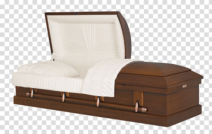 Caskets Funeral home Burial vault, pecan wood finish transparent background PNG clipart
