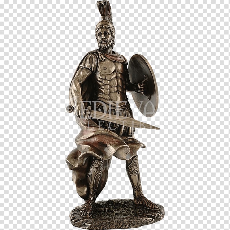 Statue Bronze sculpture Battle of Marathon Figurine, roman soldier transparent background PNG clipart