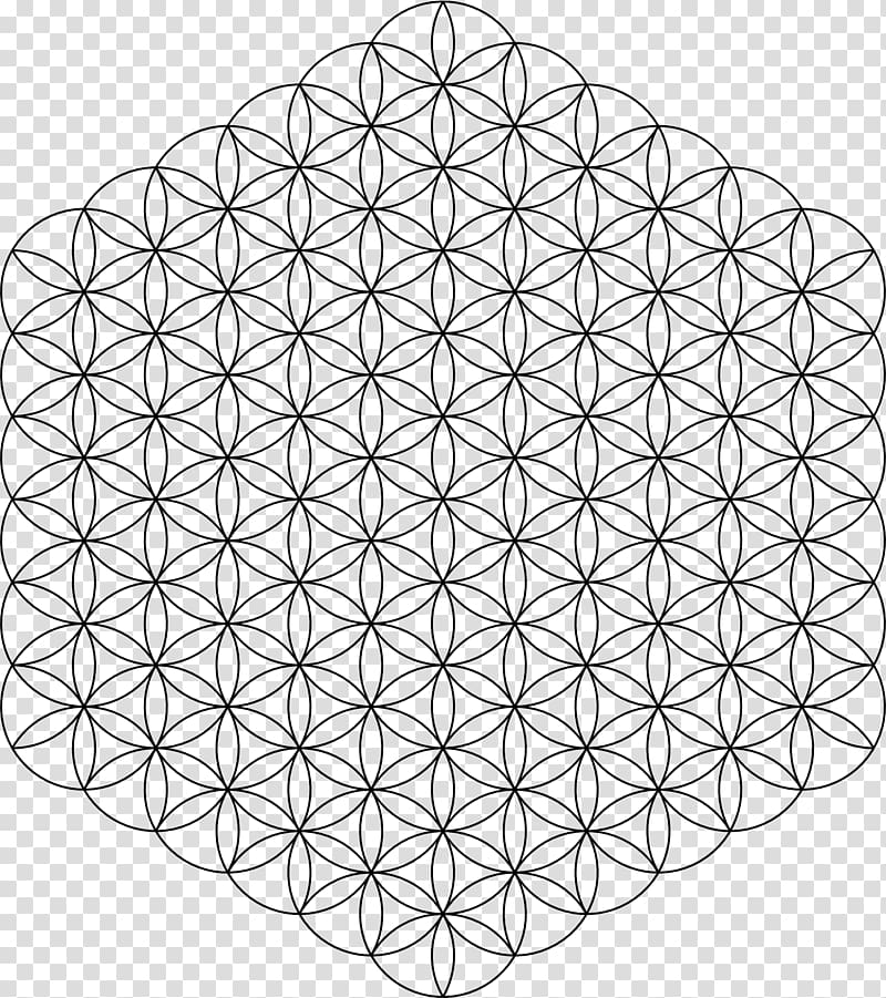 Overlapping circles grid Sacred geometry Pattern, draw transparent background PNG clipart