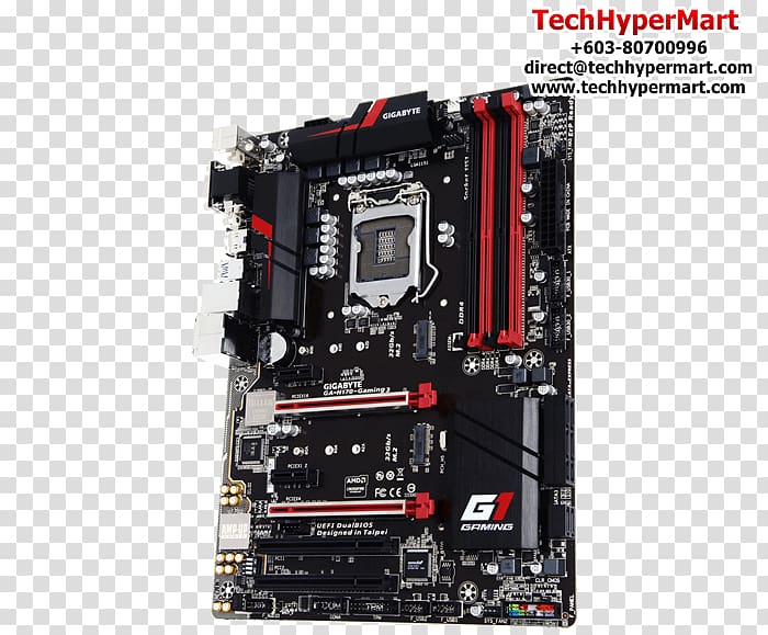 Intel LGA 1151 Motherboard GIGABYTE GA-H110M-Gaming 3 Gigabyte Technology, motherboard parts transparent background PNG clipart