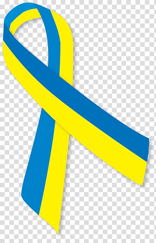 Yellow Awareness ribbon Ukraine Blue, ribbon transparent background PNG clipart