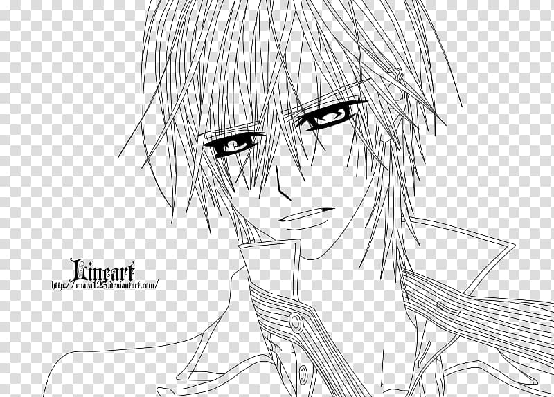 Zero Kiryu Vampire Knight Kaname Kuran Line art Sketch, Chibi transparent background PNG clipart