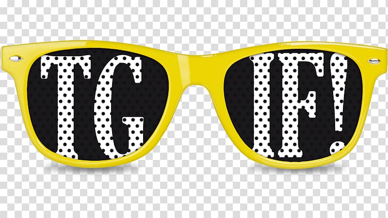 Goggles T.G.I.F. Sunglasses Week, thank god transparent background PNG clipart