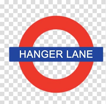 Hanger Lane signage, Hanger Lane transparent background PNG clipart