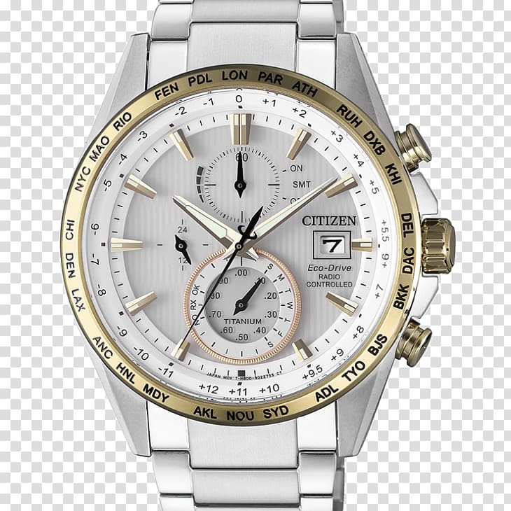 Eco-Drive Citizen Holdings Radio clock Watch Chronograph, watch transparent background PNG clipart