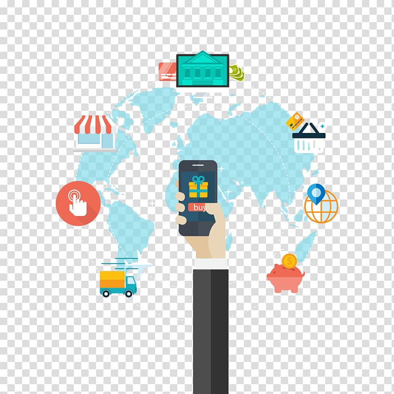 wireless networking , Web development Responsive web design E-commerce Mobile app development, Global shopping transparent background PNG clipart