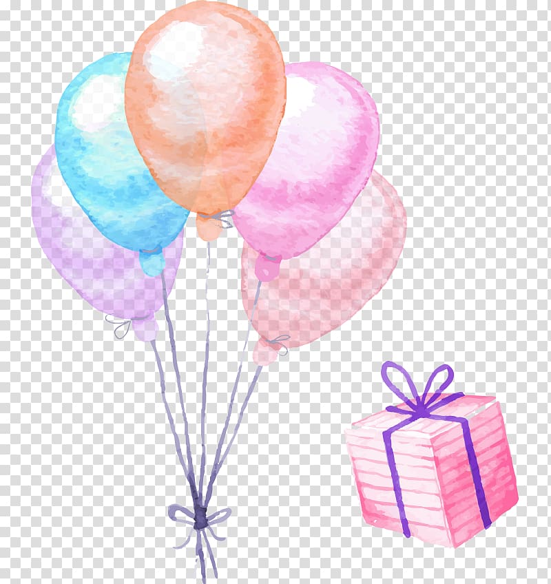 balloon and present illustrations, Balloon Christmas gift Christmas gift, balloon transparent background PNG clipart