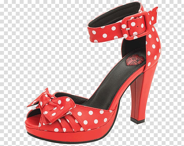 High-heeled footwear Polka dot Peep-toe shoe T.U.K. Kitten heel, pin up transparent background PNG clipart