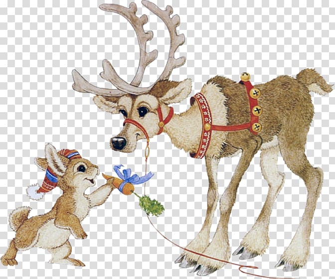 Reindeer Christmas Directupload , hugging rabbits transparent background PNG clipart