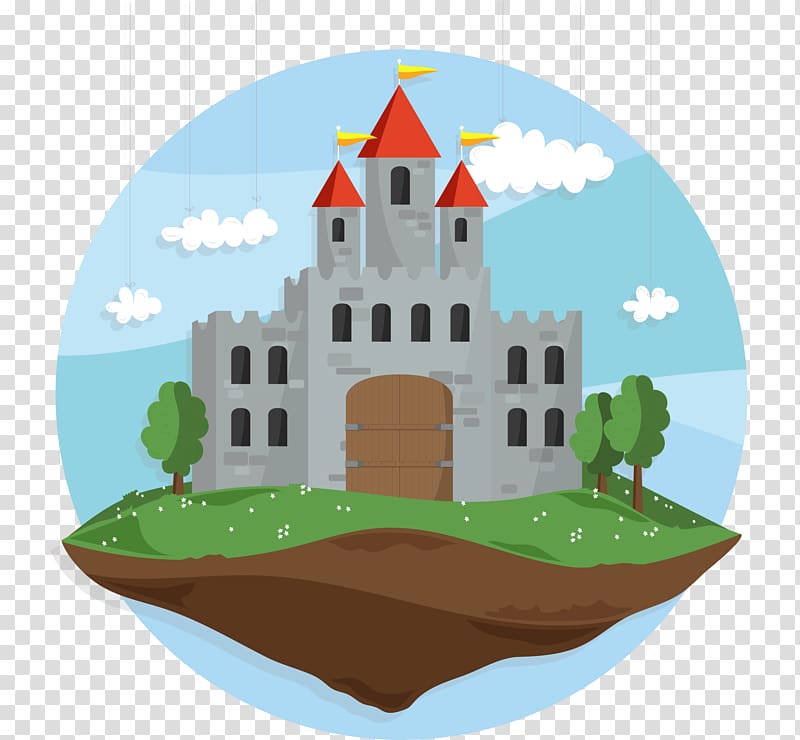 Castle , Air cartoon fairy tale castle material transparent background PNG clipart