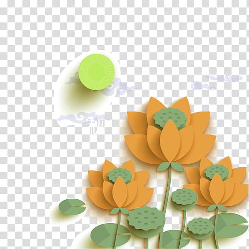 , Paper cut,Lotus transparent background PNG clipart