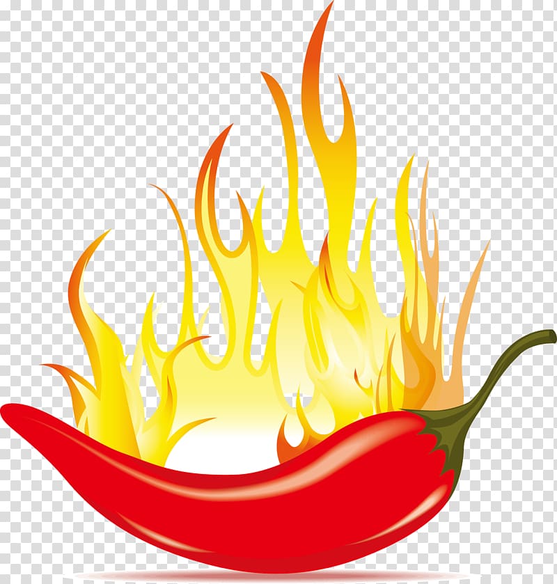 flaming chili graphic, Chili con carne Chili pepper , Pepper transparent background PNG clipart